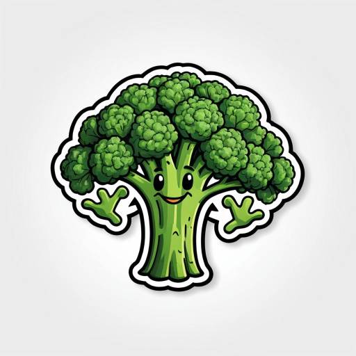 Playful Broccoli Character Logo Design