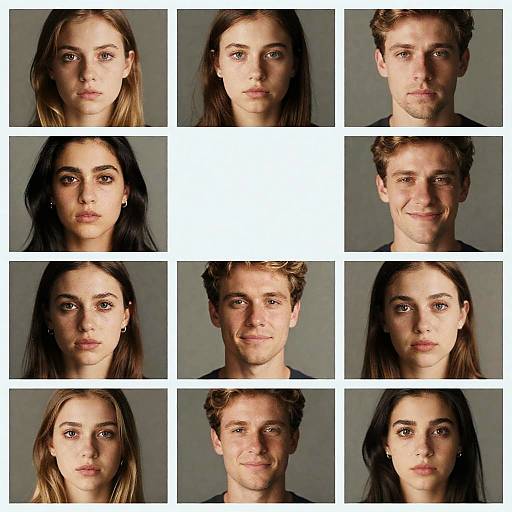 Grid of Diverse Portraits with Varied Expressions