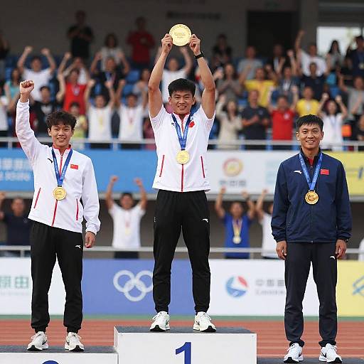 Athlete Receiving Gold Medal Celebration