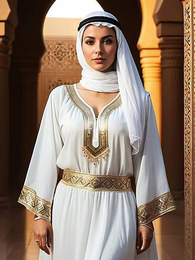 Arabian Dress Photorealistic Cultural Portrait