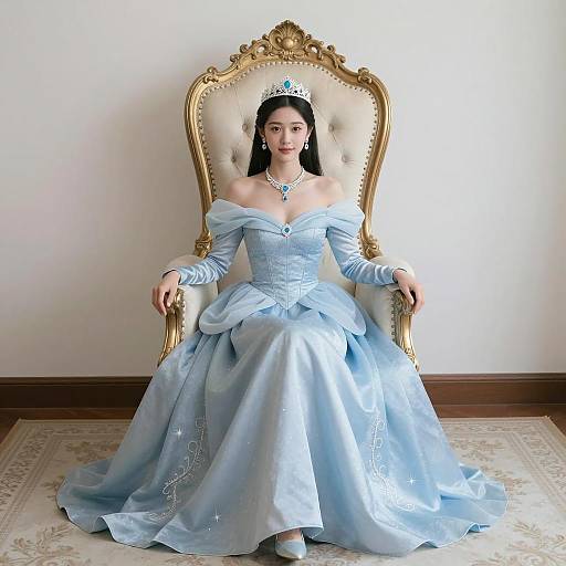 Elegant Princess Seated on Throne