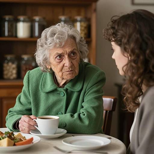 Intense Conversation Over Coffee