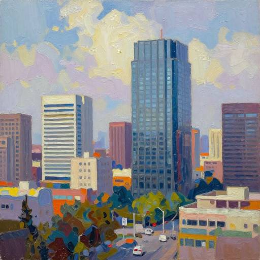 Cityscape Photo to Colorful Oil Painting