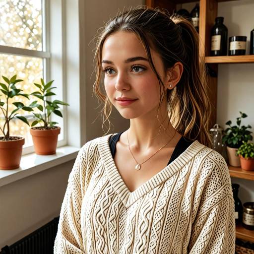 Serene Young Woman in Modern Setting