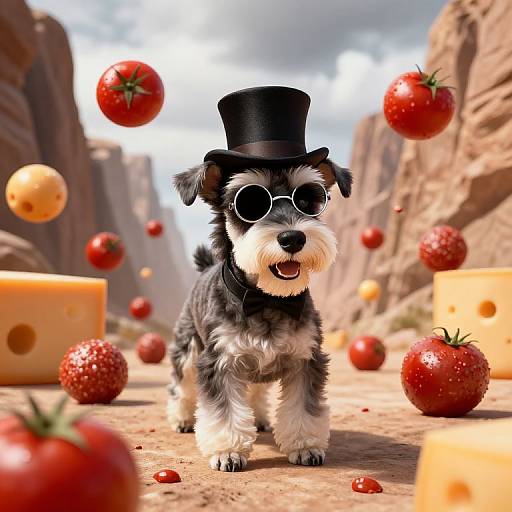 Schnauzer Leading Floating Meatball Parade