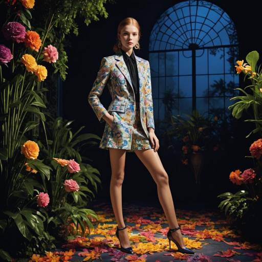 Elegant Fashion Pose in European Garden
