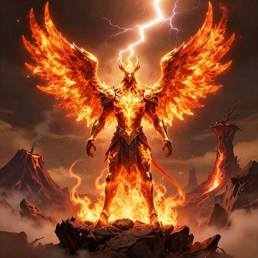 Molten Phoenix Warrior on Volcanic Archipelago