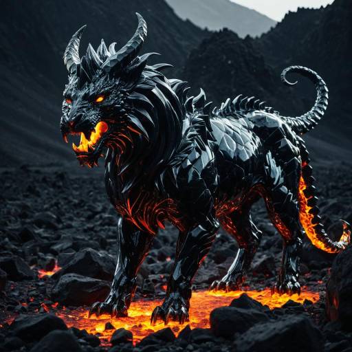 Obsidian Chimera in Volcanic Wasteland Obsidian Chimera in Volcanic Wasteland
