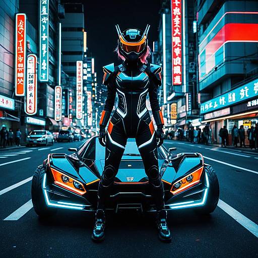 Futuristic Ninja in Neon City