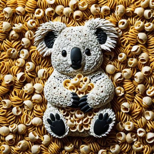 Koala Sculpture Made of Conchiglie Pasta