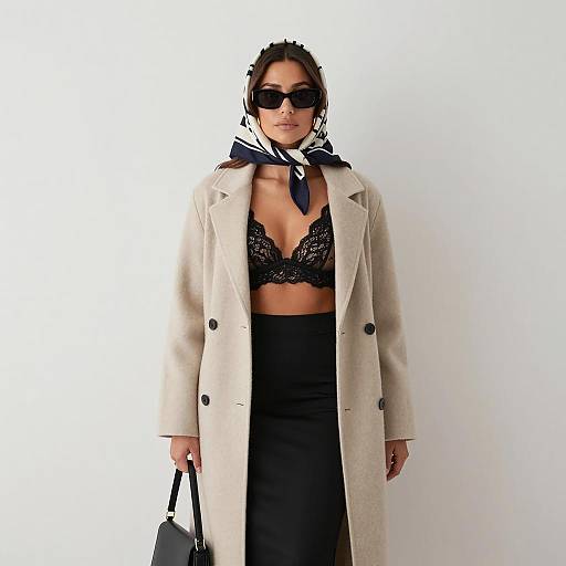 Chic Woman Against White Wall