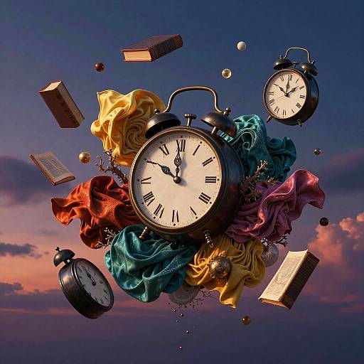 Surreal Dreamscape with Floating Objects