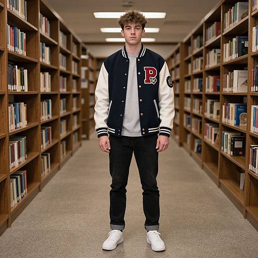 College Jock in Letterman Jacket