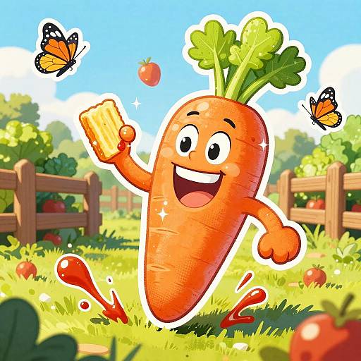 Jolly Cartoon Carrot Mascot