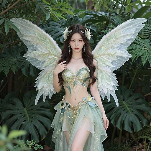 Ethereal Woman with Nature Wings