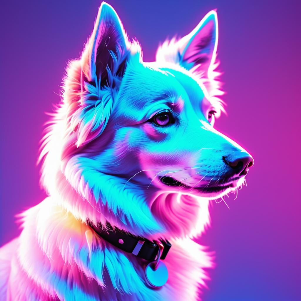 Retro Light-Colored Dog Profile Photo