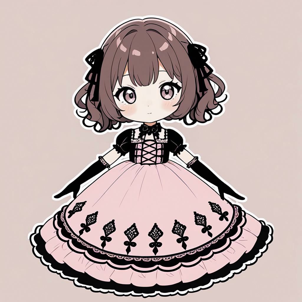 Blushing Gothic Lolita Teen in Pastels