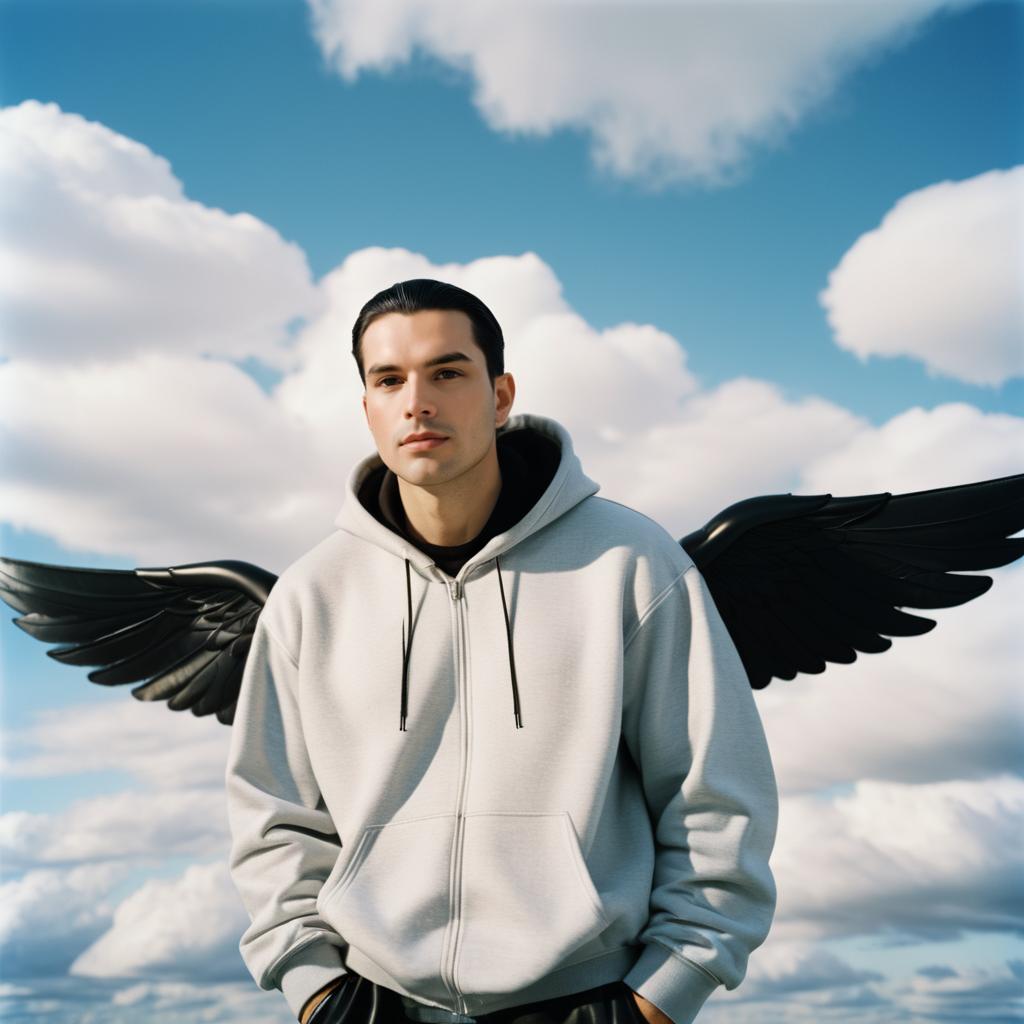 Heavenly Canadian Man with Angel Wings