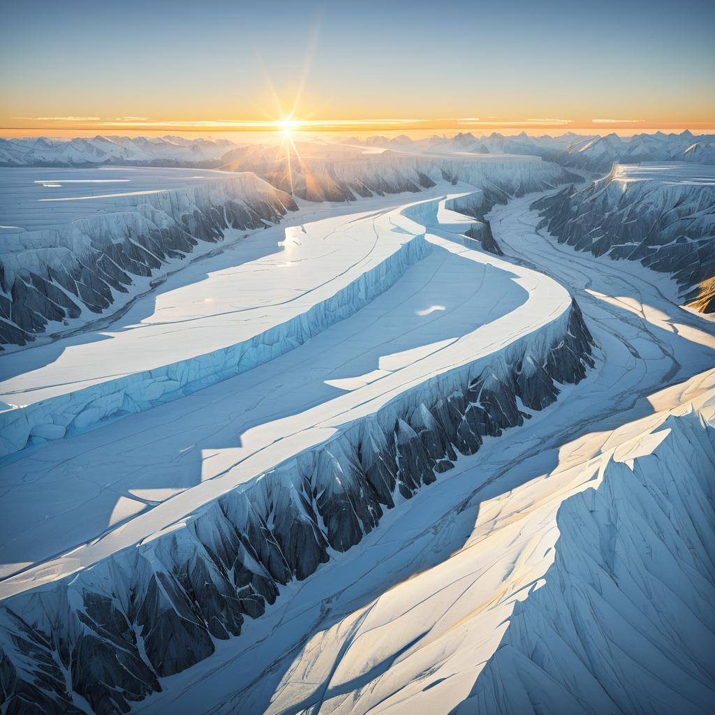 Stunning Aerial View of Glacial Valley