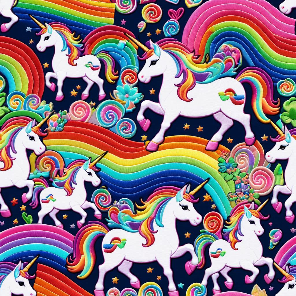 Whimsical Unicorns in Candyland Style