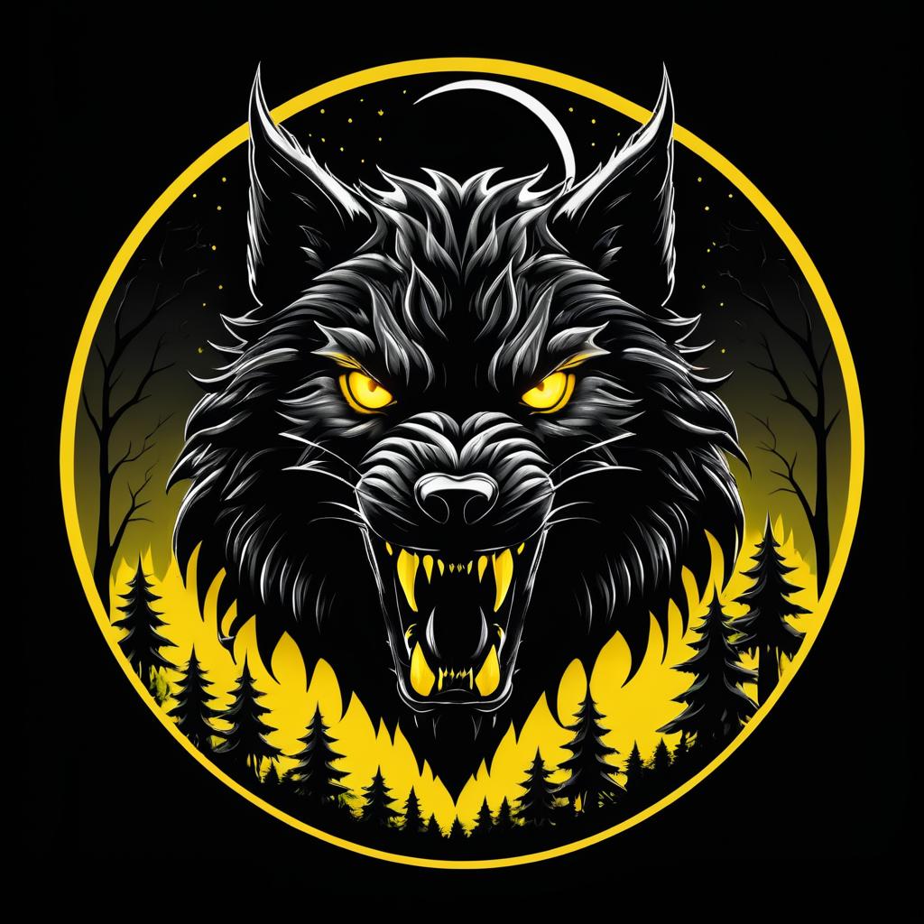 Dark Fantasy Werewolf T-Shirt Design