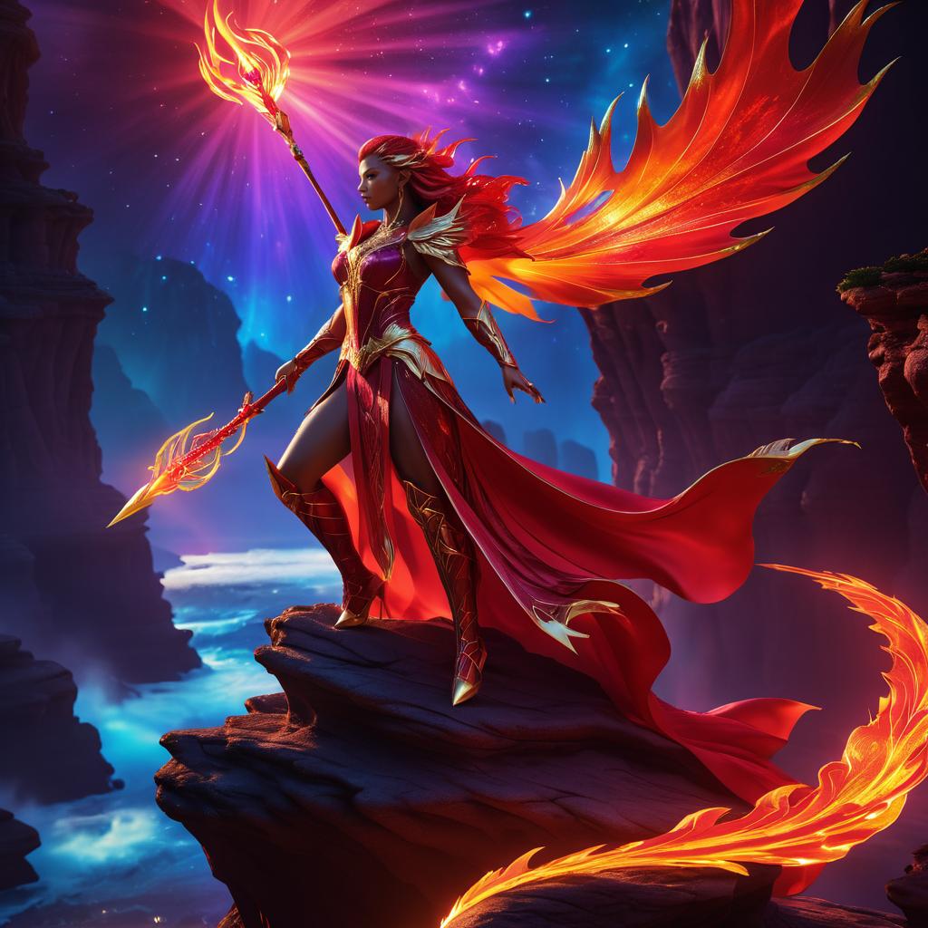 Majestic Dragon Queen in Fiery Splendor