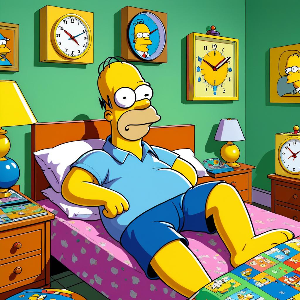 Homer Simpson's Sleepy Bedroom Scene