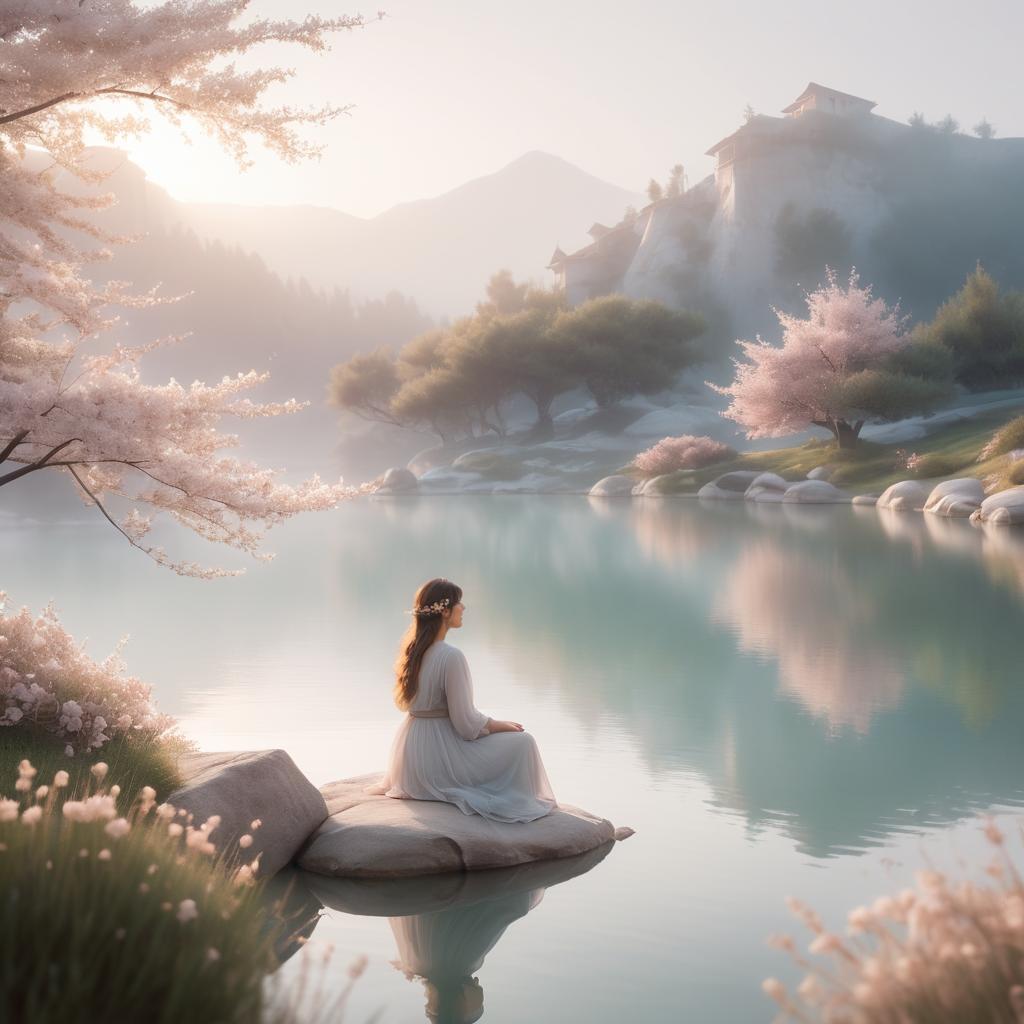 Dreamlike Feminine Landscapes in Soft Hues