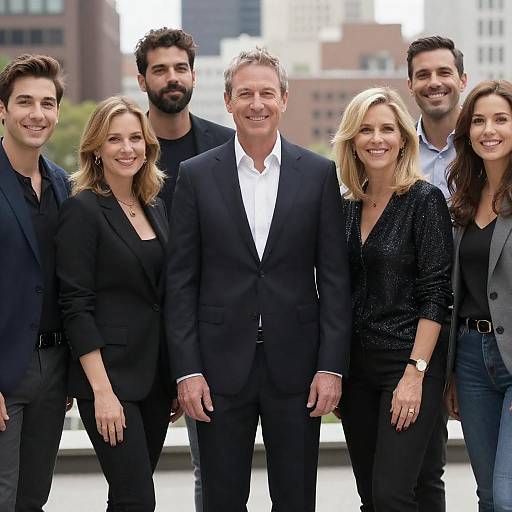 Joyful Group Portrait in Urban Setting