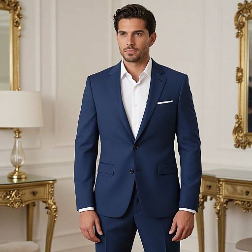 Man in Luxury Blue Suit