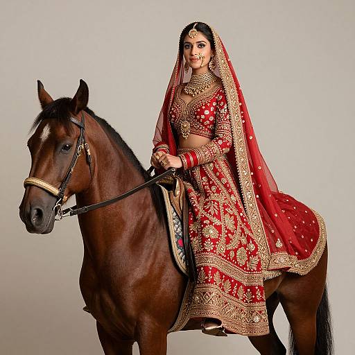 Elegant Indian Bridal Horse Rider