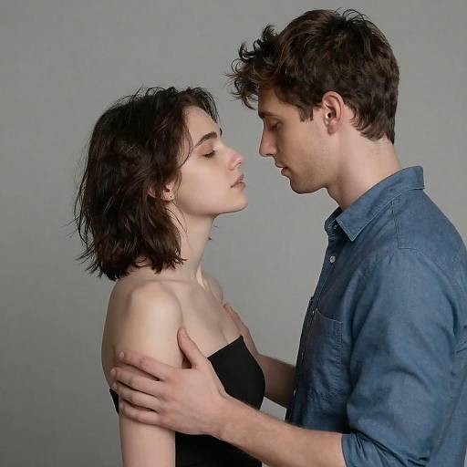 Tender Intimate Portrait of Close Lovers