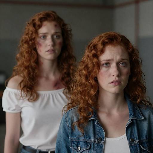 Intense Portrait of Two Redheaded Women