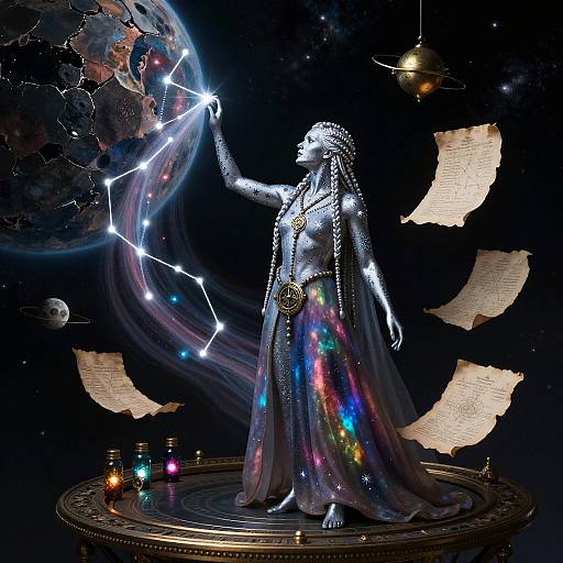 Androgynous Celestial Cartographer on Observatory Ring