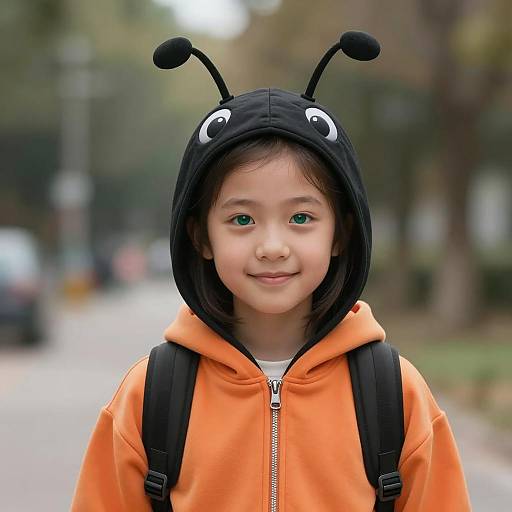 Photorealistic Young Girl in Ant Costume