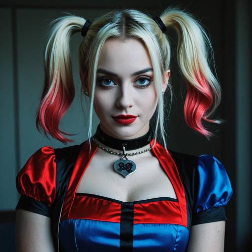 Woman in Harley Quinn Inspired Costume