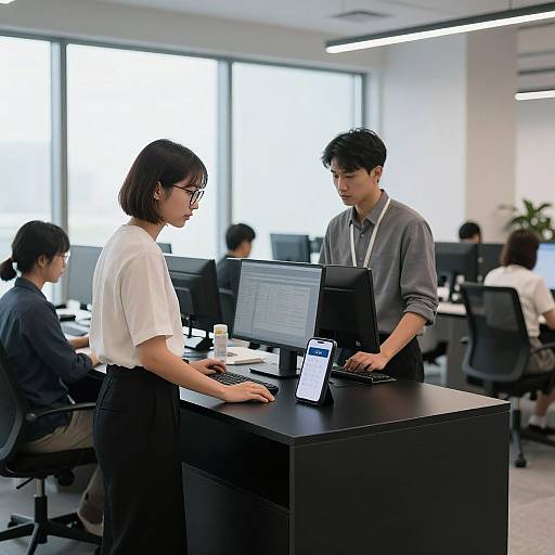 Minimalist Tech Office Service Counter