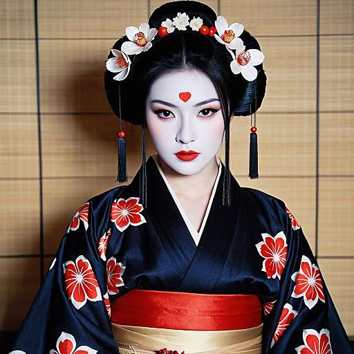 Japanese Woman in Kabuki Costume