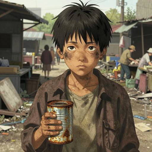 Tragic Manga Child Scavenger Scene