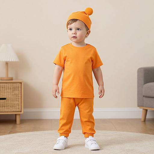Toddler Workout Costume in Orange Shirt