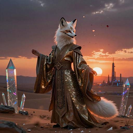 Bronze-Sigil Kitsune on Sunset Ridge