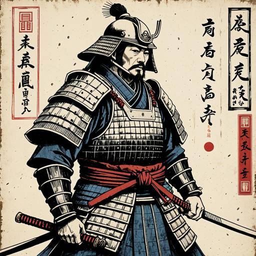 Stoic Samurai in Traditional Armor