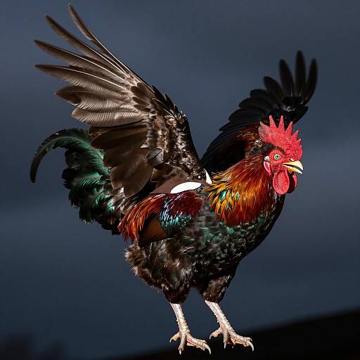 CGI Rooster Flying at Night