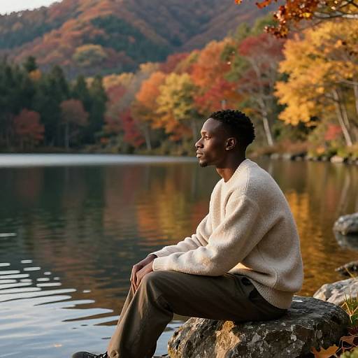 Autumn Reflection by Mountain Lake