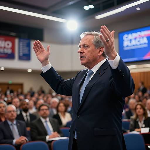 Political Leader Speaking at Conference