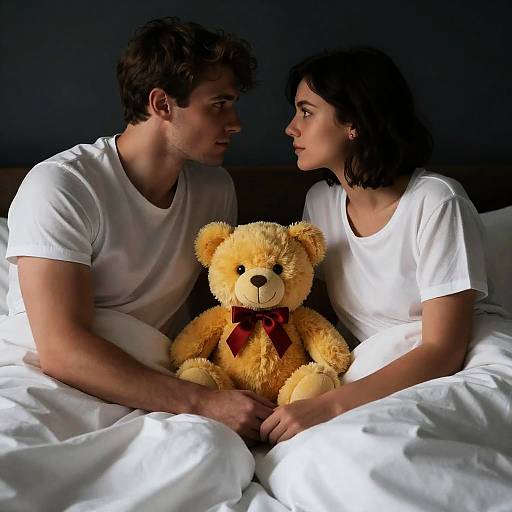 Intimate Bedside Photograph of Couple