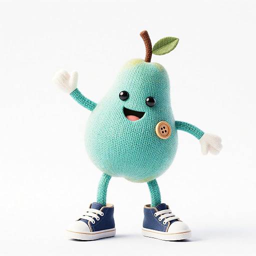 Knitted Pear Character with Shoes