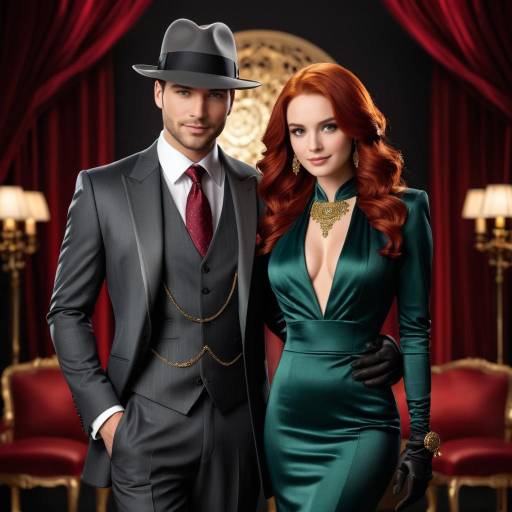 Stylish Couple Portrait Against Dark Background Stylish Couple Portrait Against Dark Background