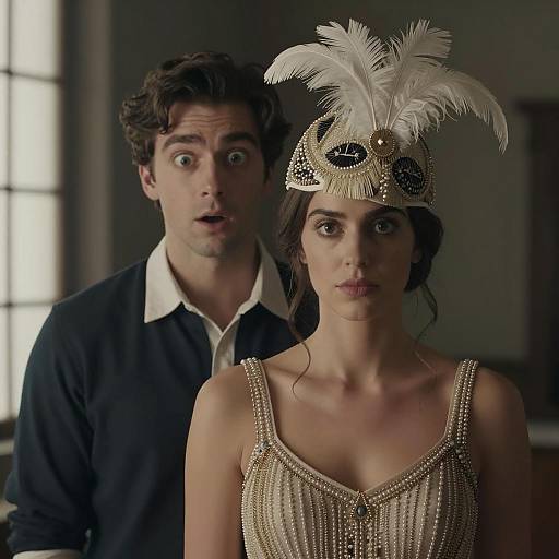 Young Couple in Elegant Vintage Attire