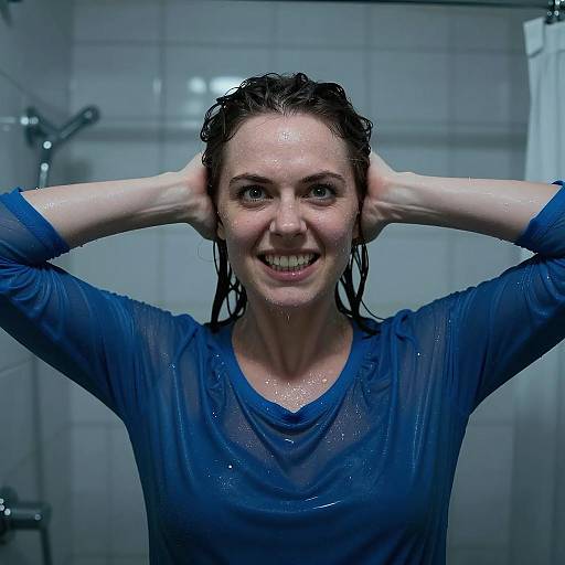 Intense Moment in a Shower Setting